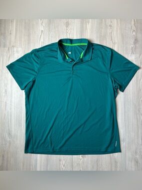 Eddie Bauer Men's Polo in Teal with Lime Contrast